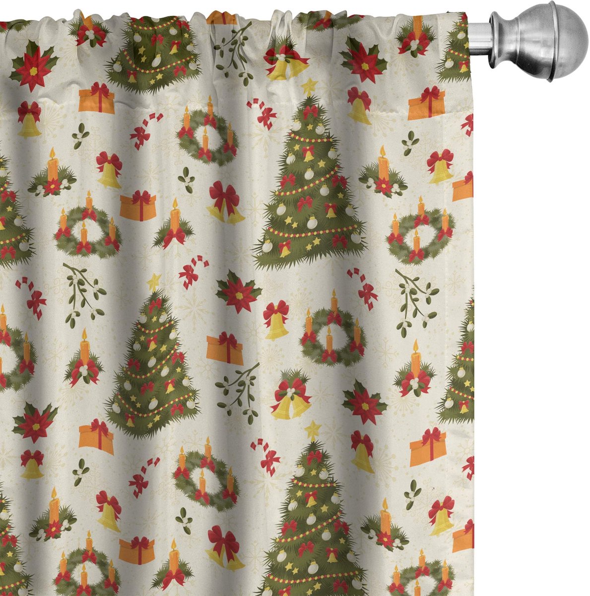 ABAKUHAUS 2x Gordijnset 75x175 cm – Microvezel, Meerkleurig, Halfschaduw Mehrfarbig