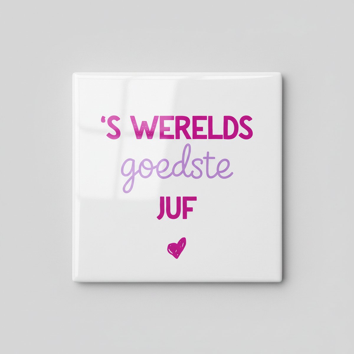 Nevolis ’s Werelds Goedste Juf Keramische Tegel – Lief Cadeau voor de Beste Juf – Decoratieve Wandtegel 15×15 cm Multi Color