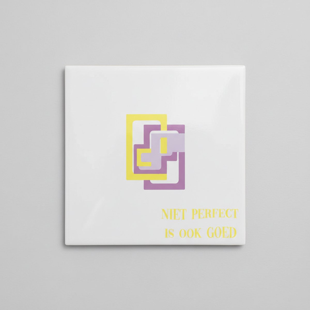 Niet Perfect Is Ook Goed Tekst Decoratieve Tegel 15×15 cm – Minimalistische Inspirerende W