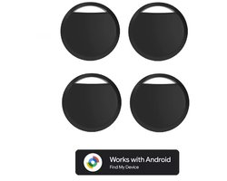 BlueTime - 4 stuks - Slimme Bluetooth Tag - Draadloze Sleutelhanger Tag met Geluidssignaal, Locatie delen & Lost Mode – Ideaal voor Sleutels, Portemonnee & Bagage - Geschikt voor Android Find My Device