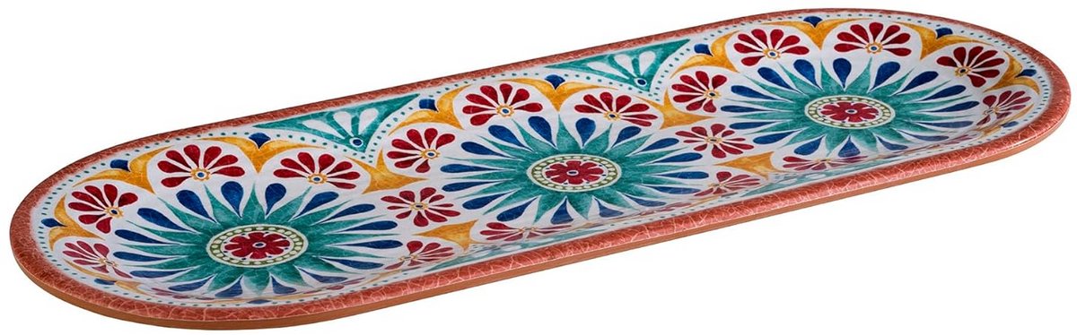 Groot Ovaal Serveerbord Melamine Terracotta-look 38 cm