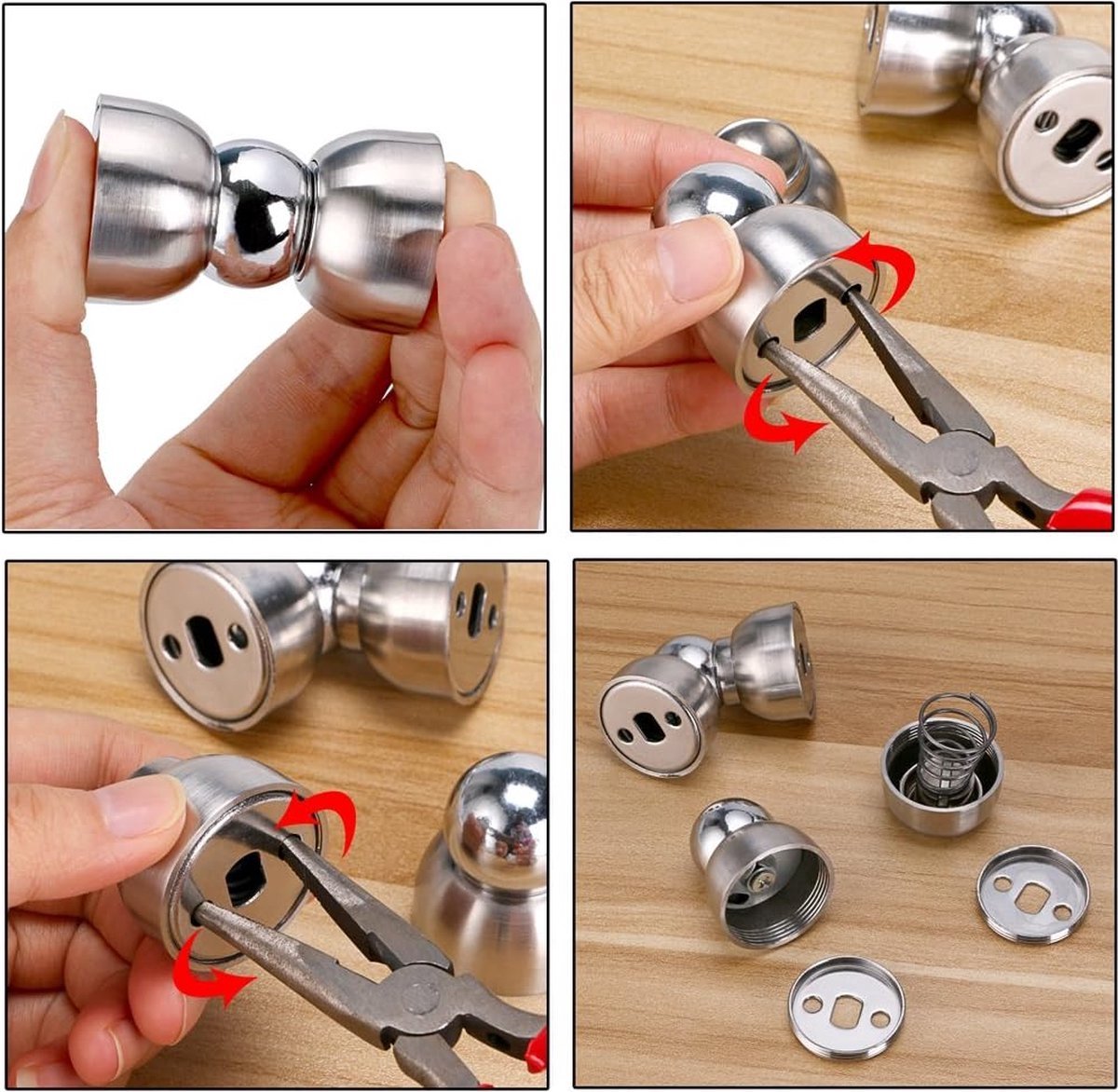 Stunq® Set van 2 roestvrijstalen deurhouders, mini magnetische deurstoppers, wandhouder, roestvrij staal, deurstopper