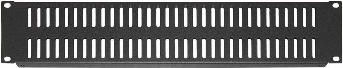 Geventileerd Paneel 2U voor 19 inch Rackkasten Zwart Inclusief Bevestigingsmateriaal
