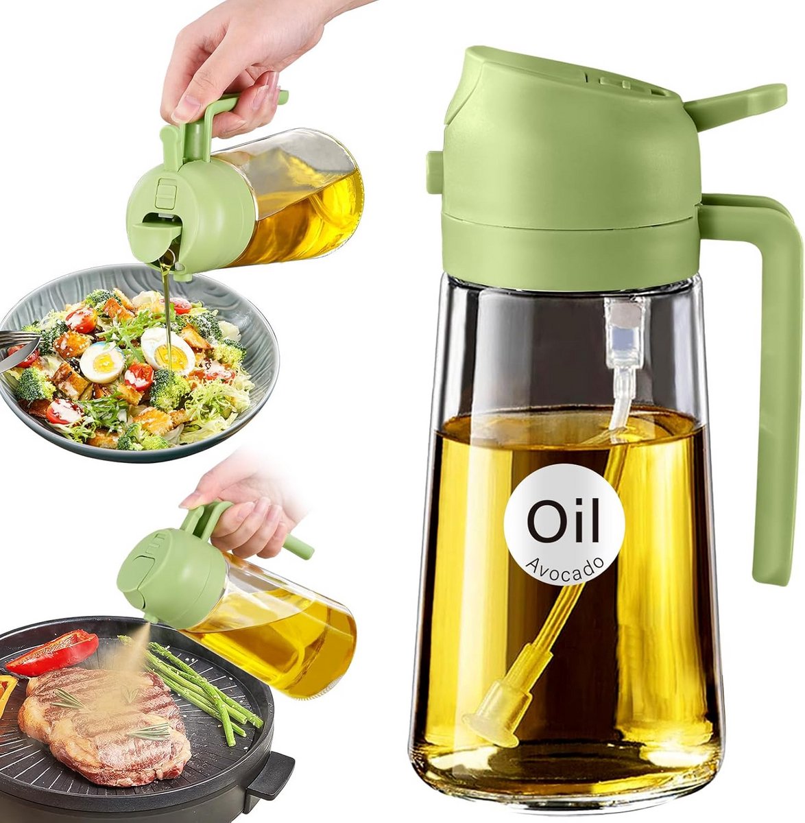 2-delige Glas Olieverstuiver en Dispenser voor Keuken en BBQ