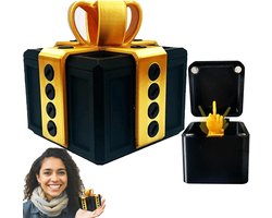Vervelende Cadeaudoos - met Schroeven - Geschenkdoos - Middelvinger Grapcadeau - Zwart/Goud Prank Gift Box - Grappig Cadeau - Verrassingsdoos - Secret Santa - 1 April Grap - 3D Geprint - Irritante Geschenkdoos - Gadget
