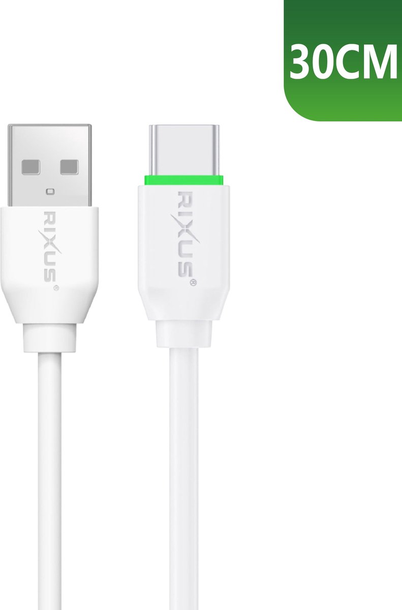 Rixus RXUC13AC Charging Cable USB-A To USB-C 30cm White