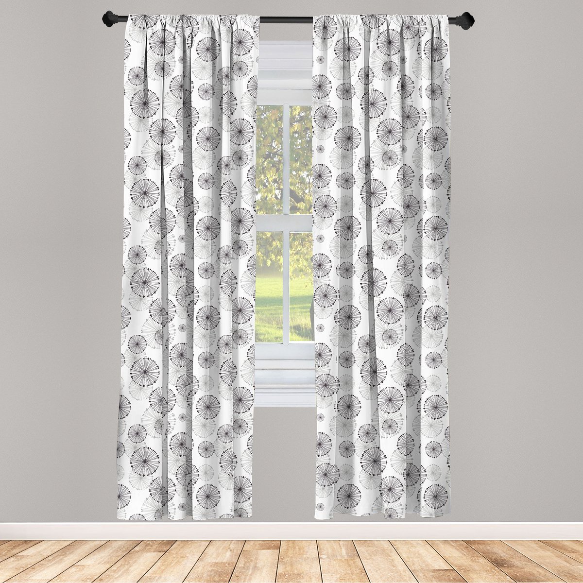 ABAKUHAUS Gordijnen – Paardenbloem – 2x75x175 cm – Rozenkleur