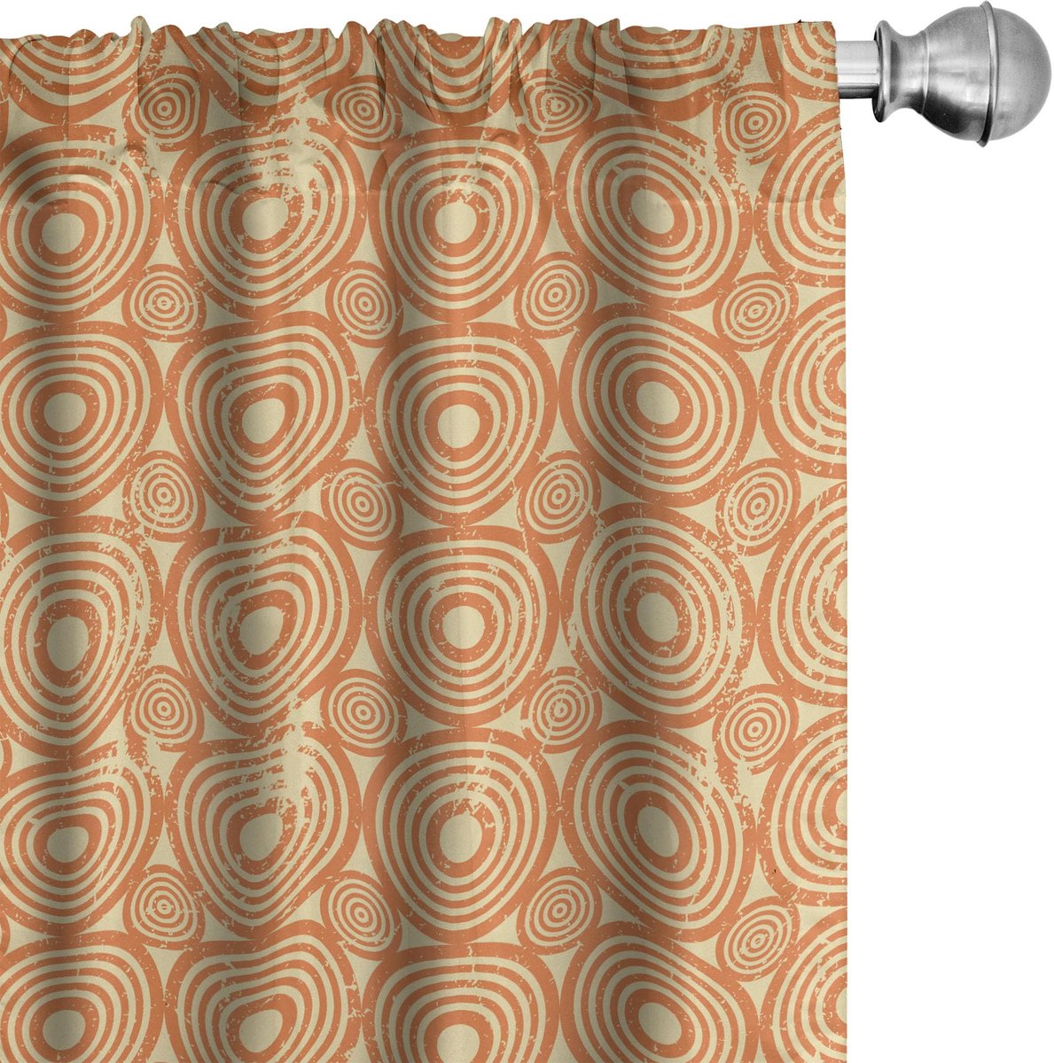 ABAKUHAUS Art Nouveau gordijnen – 2×75×225 cm – microvezel, halfdonker – bleekgeel, vermiljoen Blassgelb