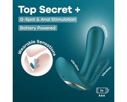Satisfyer Top Secret+ | Vibrator voor G-spot- & anale stimulatie | 2 apart regelbare motoren | 12 trilprogramma's | werkt op batterijen (CR2) | siliconen | discreet te dragen