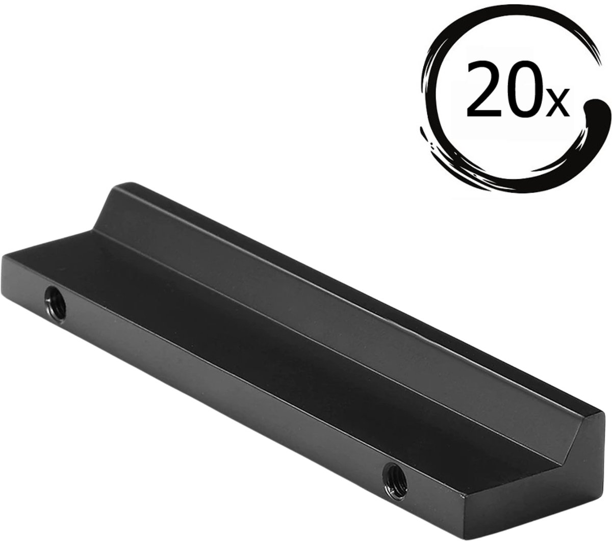20X Handgrepen Zwart Aluminium - Boormaat 128mm - Greepjes - Handgreep - Handgrepen keukenkastjes - Handvatten - Meubelgreep Zwart - Handgrepen voor deurtjes
