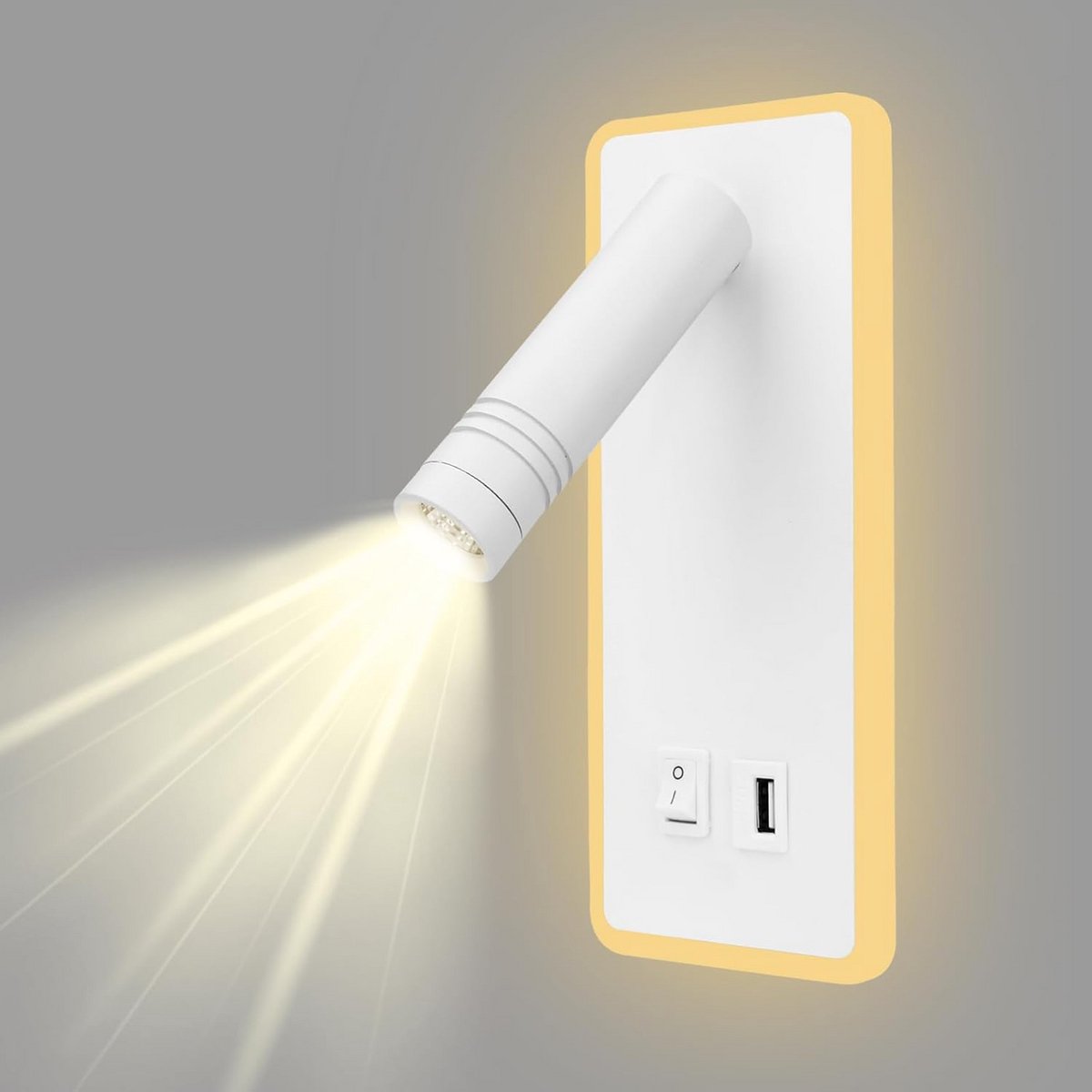 Verstelbare LED Wandlamp 9W met USB Oplaadpoort - 3000K Warm Wit Licht - Ideaal als Leeslamp