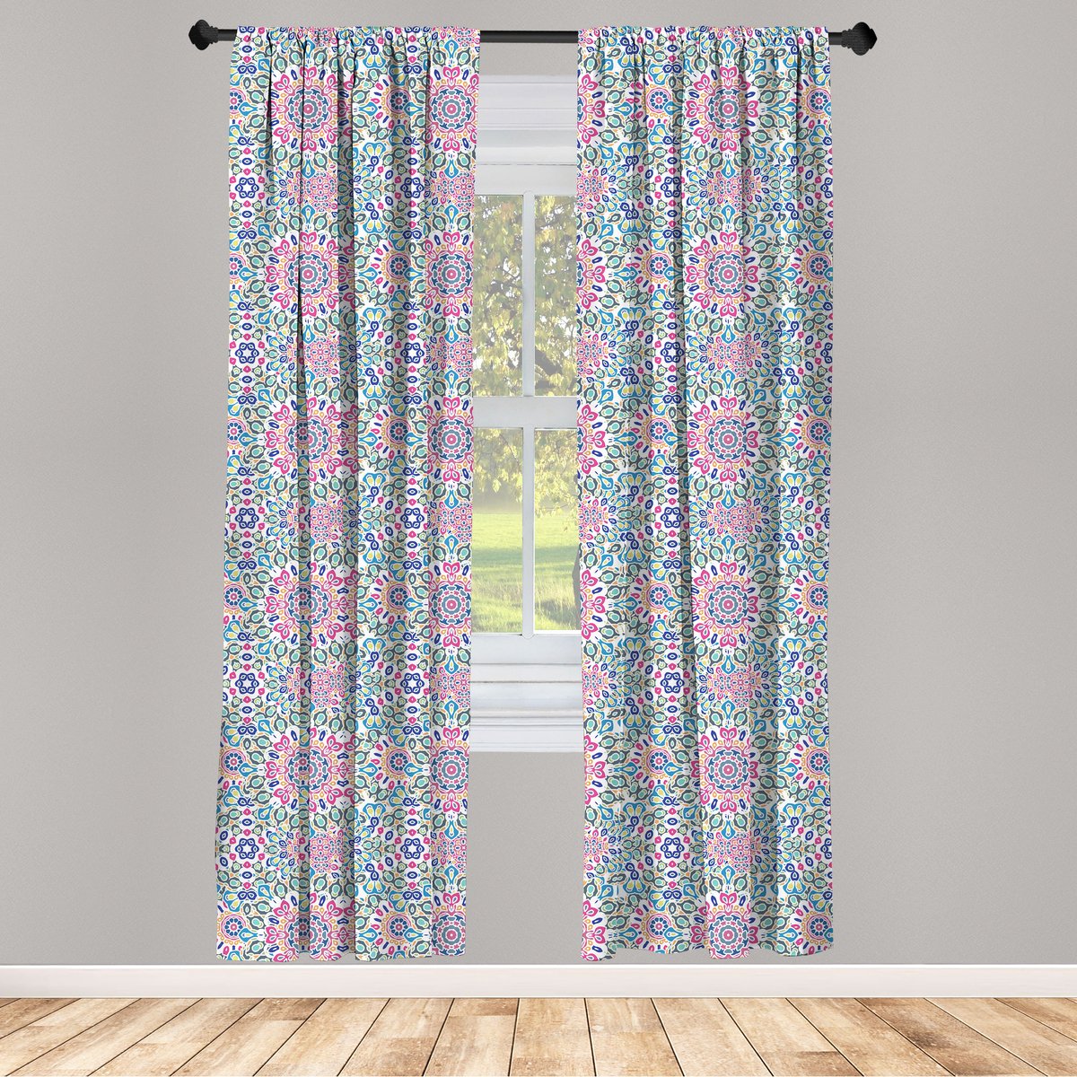 ABAKUHAUS etnische gordijnen – Oosterse Mandala – 2-delige 75x175 cm