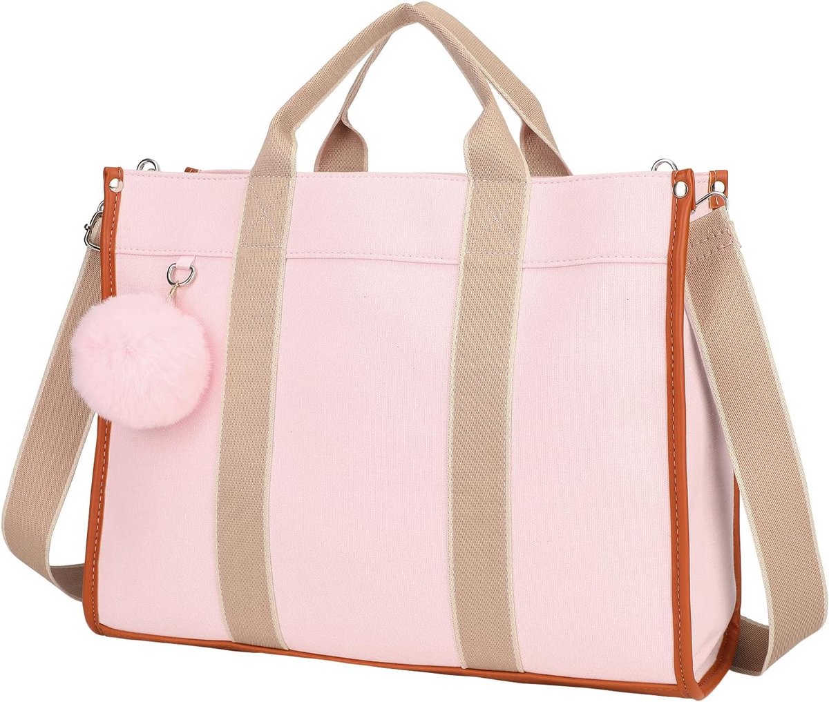 Lichtgewicht Canvas Laptoptas voor Dames 15,6 inch Werktas School & Reizen