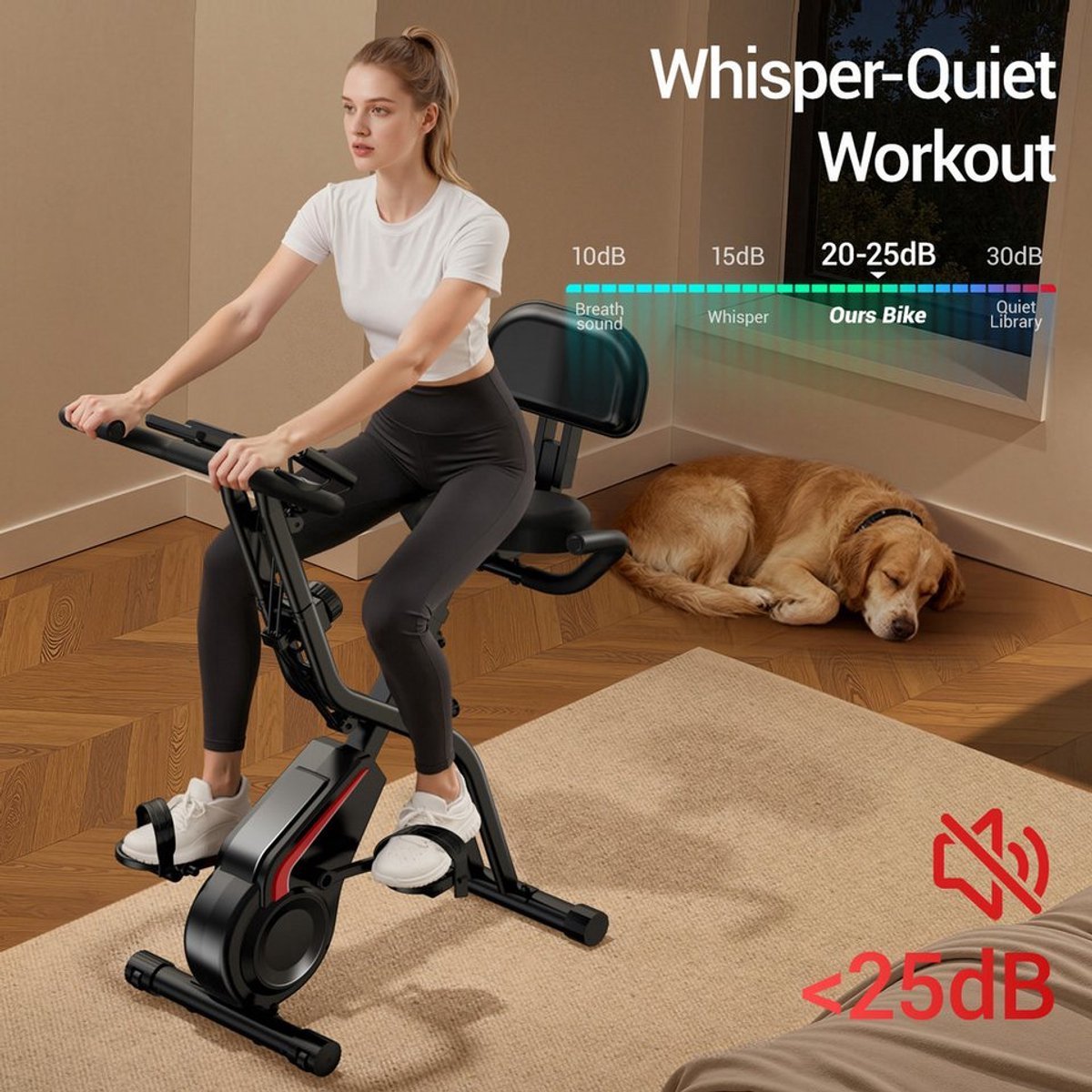 Een geluidsarme hometrainer met verstelbare magnetische - afbeelding 2