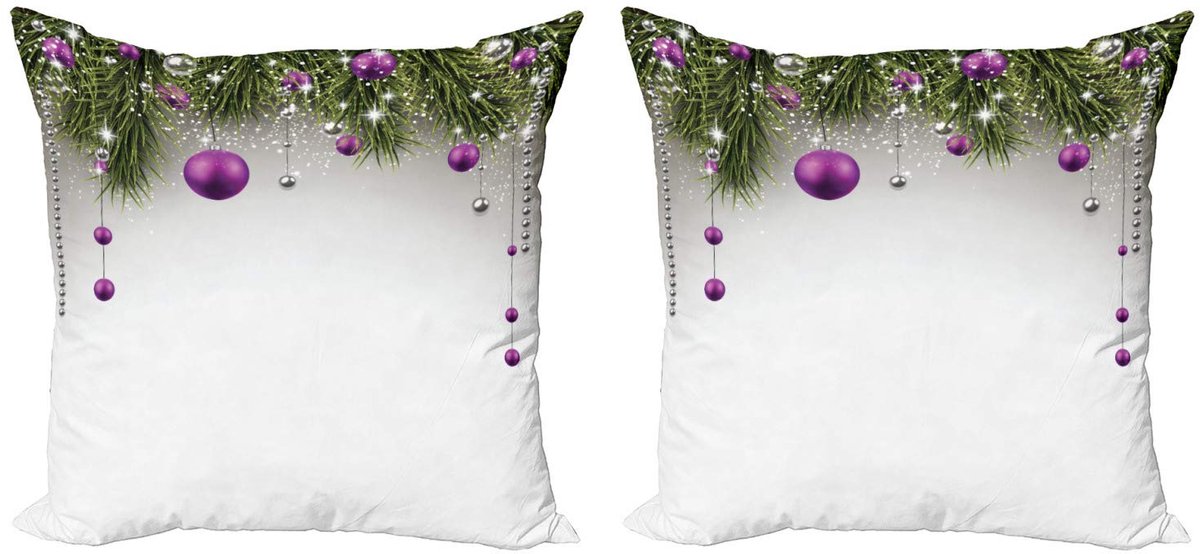 ABAKUHAUS kussenhoes 2x50x50cm – dubbelzijdig bedrukt – rits – multicolor Lila