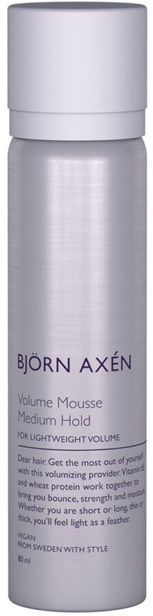 Björn Axén Travel Size Volume Mousse Medium Hold 80 ml – Compact Stylingmousse Voor Direct Volume, Body & Textuur – Medium Fixatie Zonder Plakkerig Gevoel – Ideaal Voor Onderweg, Vakantie & Dagelijks Gebruik – Vegan & Dermatologisch Getest