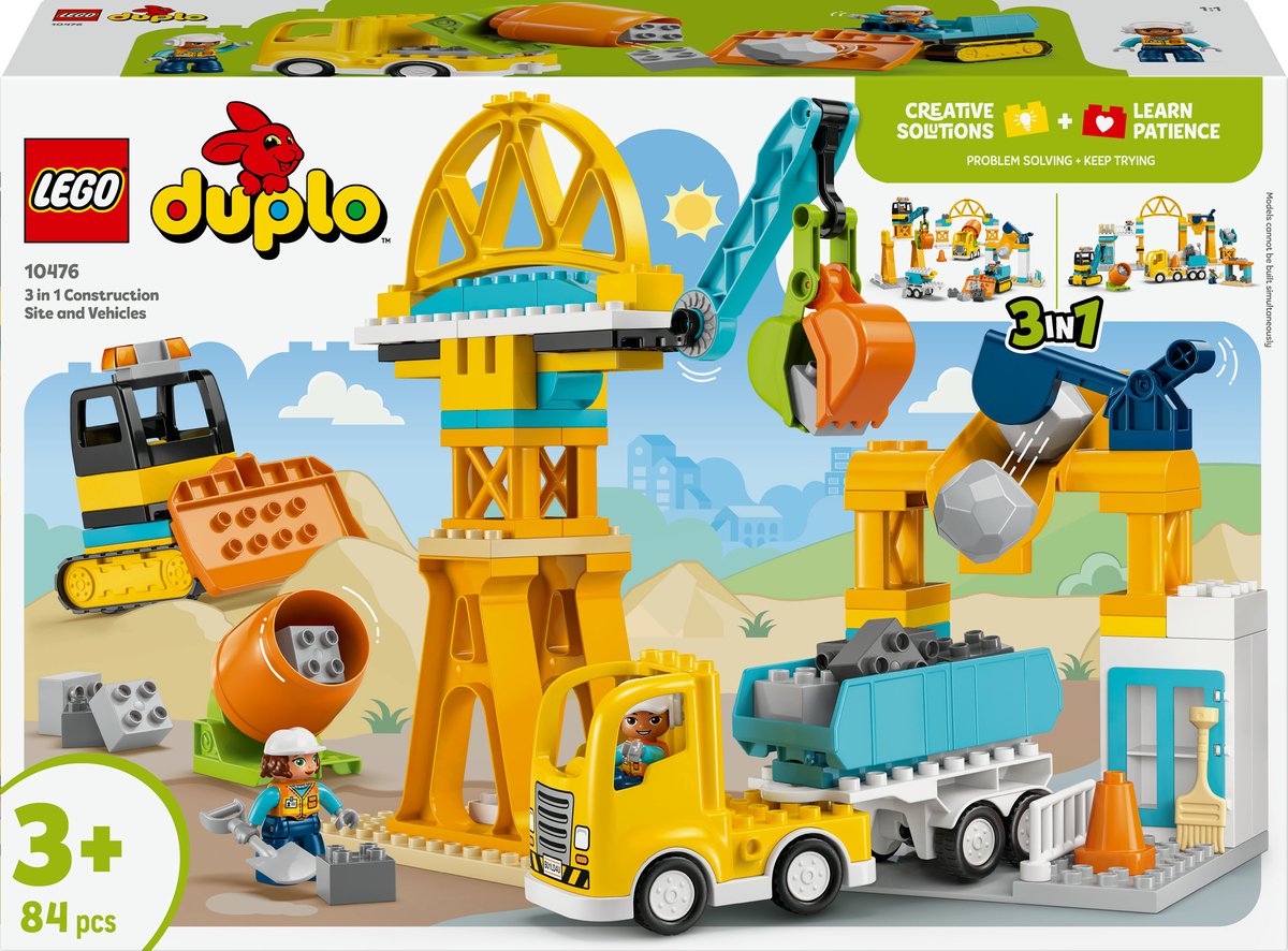 LEGO Duplo Town 10476 3In1 Bouwplaats En  Voertuigen