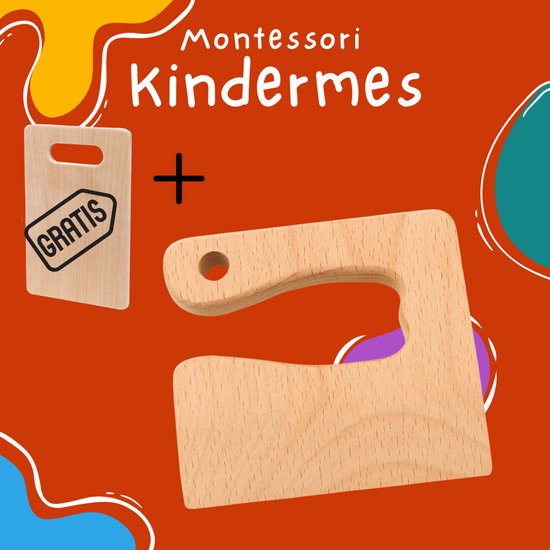 Couteau pour enfants en bois Montessori - Couteau de chef Kinder - Kiddikutter - Chef pour tout-petits - Petit cadeau d'anniversaire