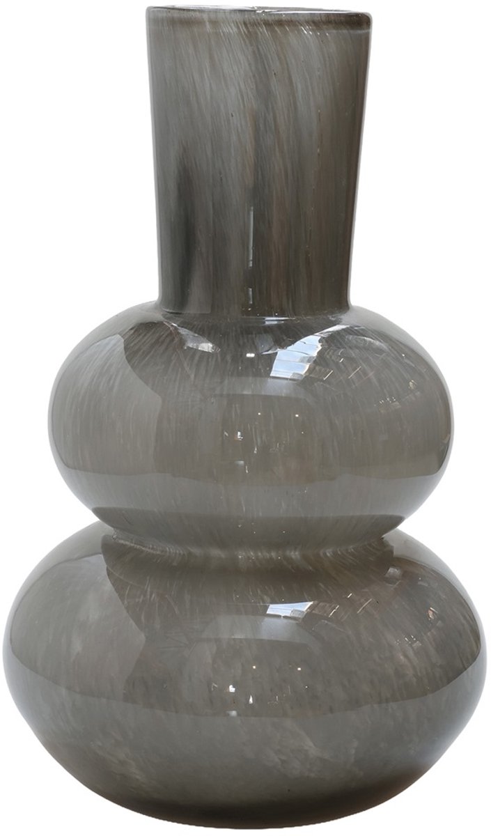 Vase The World Vaas Lindi Elite | Grey - Grijs | Dik Glas | Mondgeblazen glas | Ø22 x H36 cm