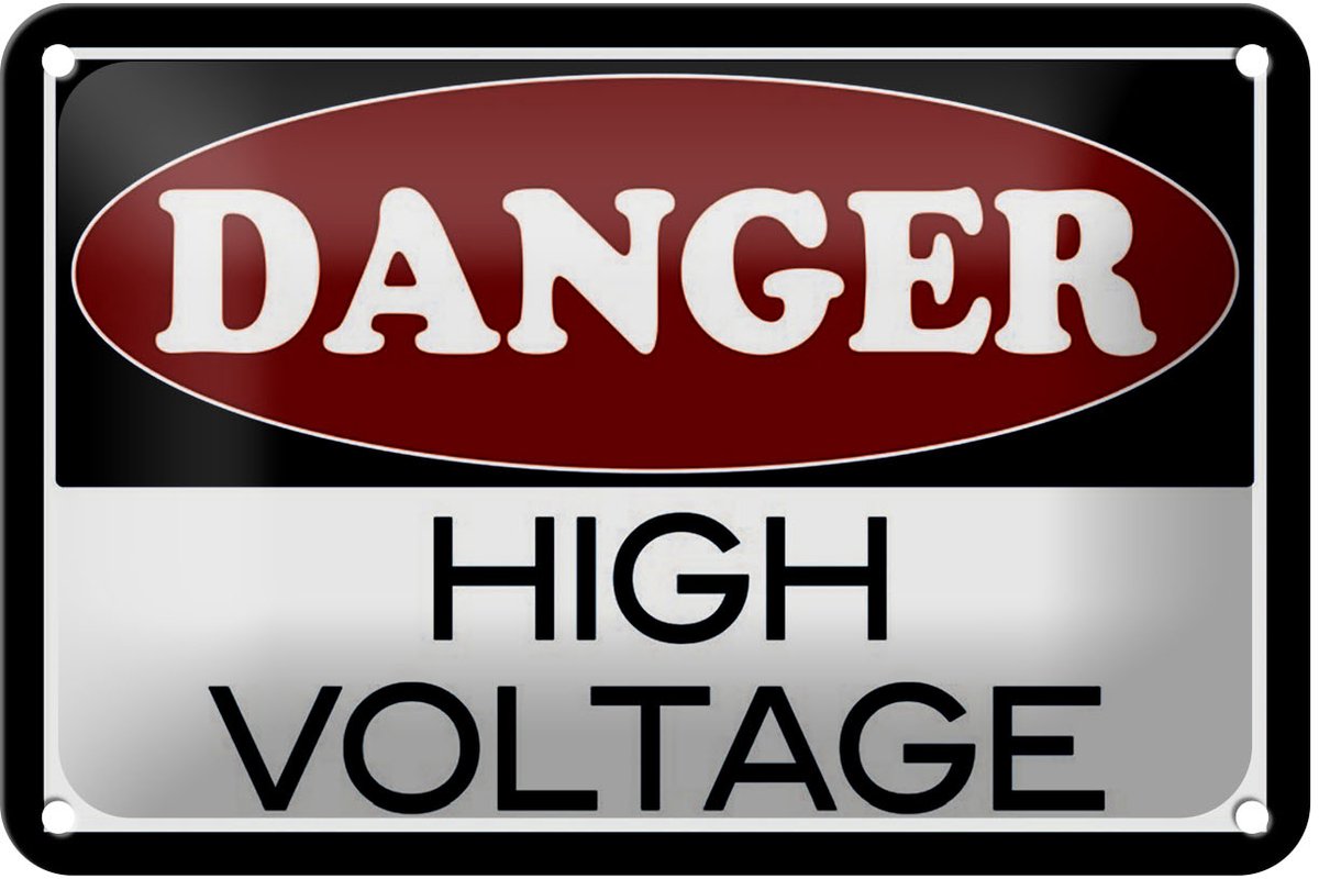 Blechschild Hinweis 18x12cm Danger high voltage