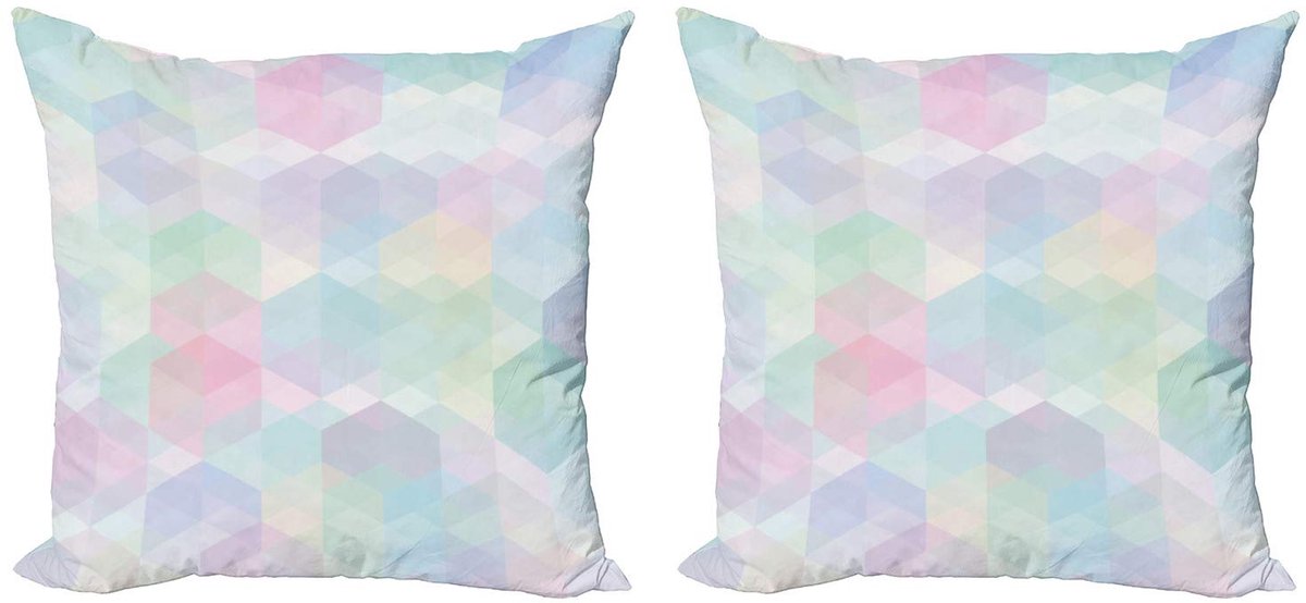 ABAKUHAUS Pastel Kussenhoes Set – 2x45x45 cm – Dubbelzijdig Babyblauw