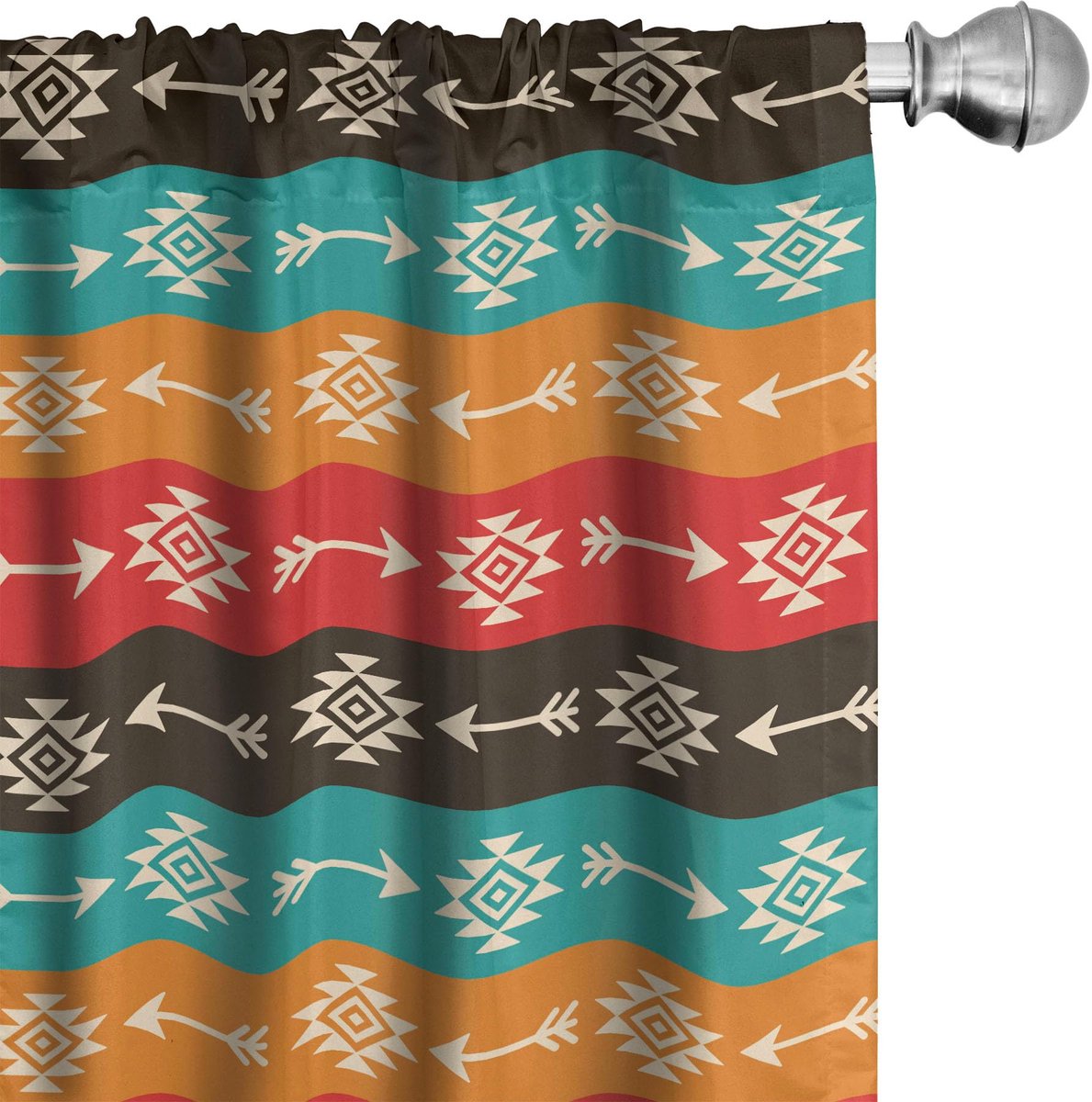 ABAKUHAUS Azteekse Gordijnen – 2x75x245 cm – Meerkleurig, Mikrofaser Mehrfarbig