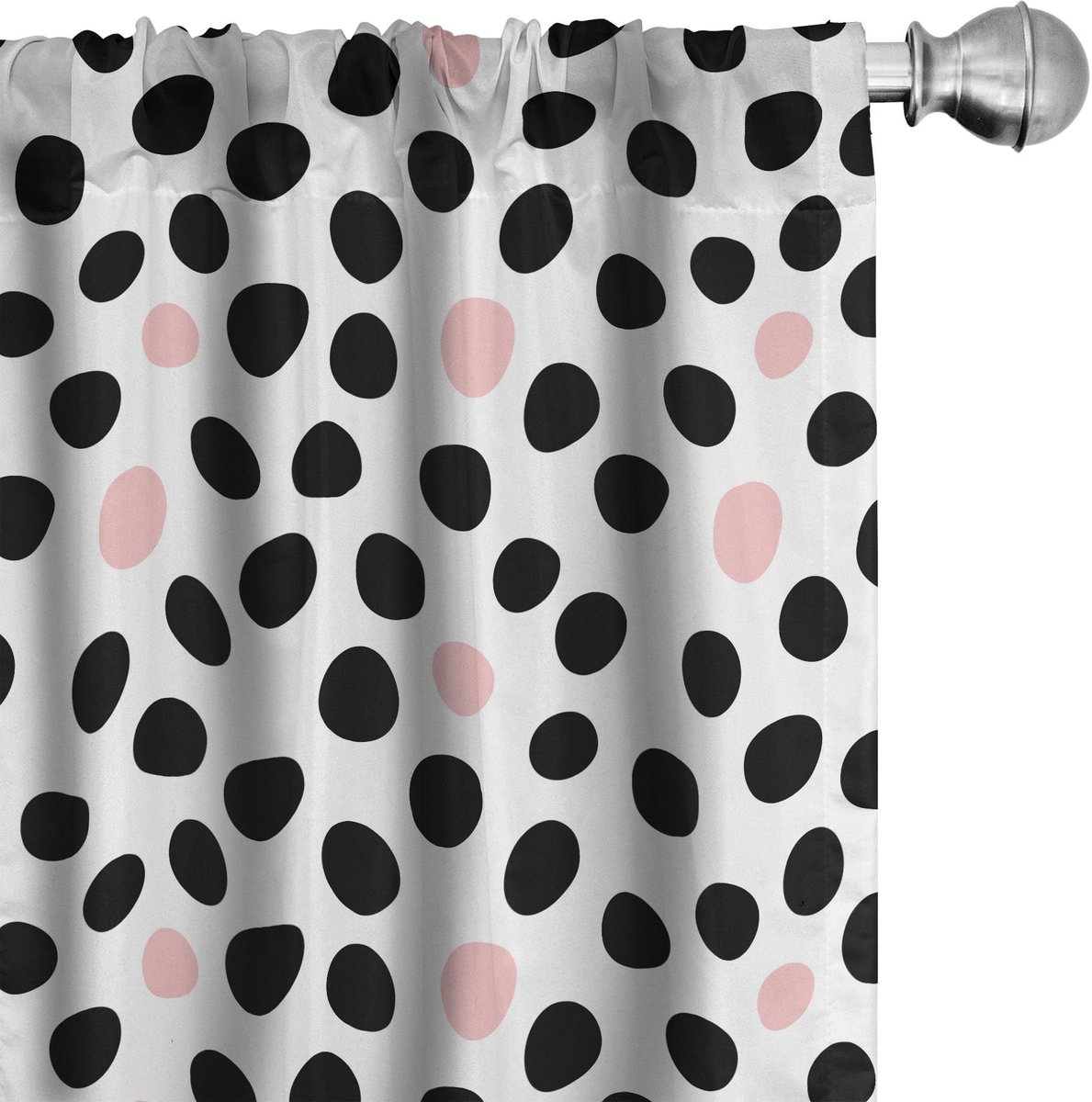 ABAKUHAUS Gordijnen met puntpatroon – 2x75x175 cm – Microvezel – koksgrijs-blush Koksgraue Blush