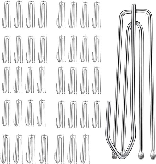 Anlising 100 Stück Metall Clips Haken,Vorhang Klammern,Edelstahl Clips Haken,Klammern mit Haken Metall Clips,Mehrzweck Vorhang Clips,Metall