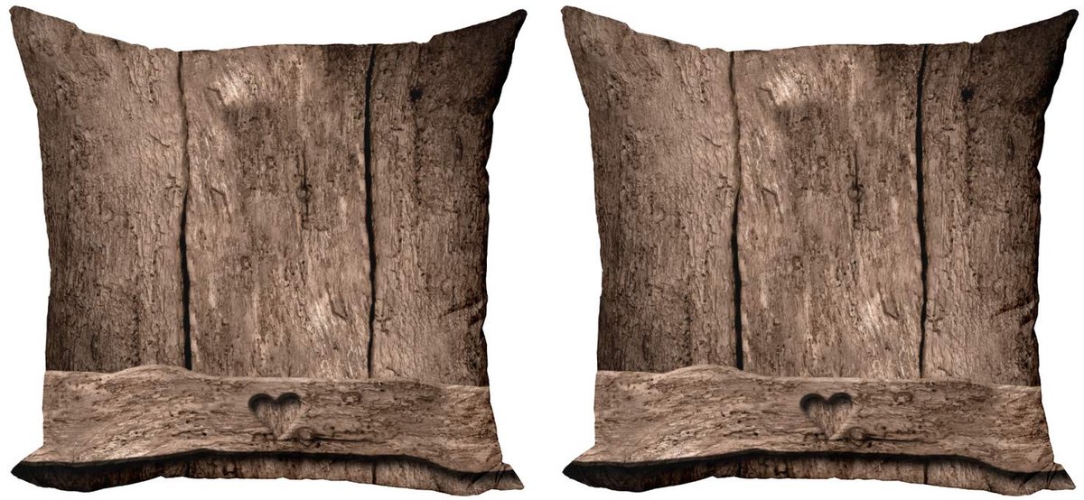 ABAKUHAUS Primitive Land Kussenhoes Set 2x50x50 cm – Dubbelzijdig – Umber Umberbruin