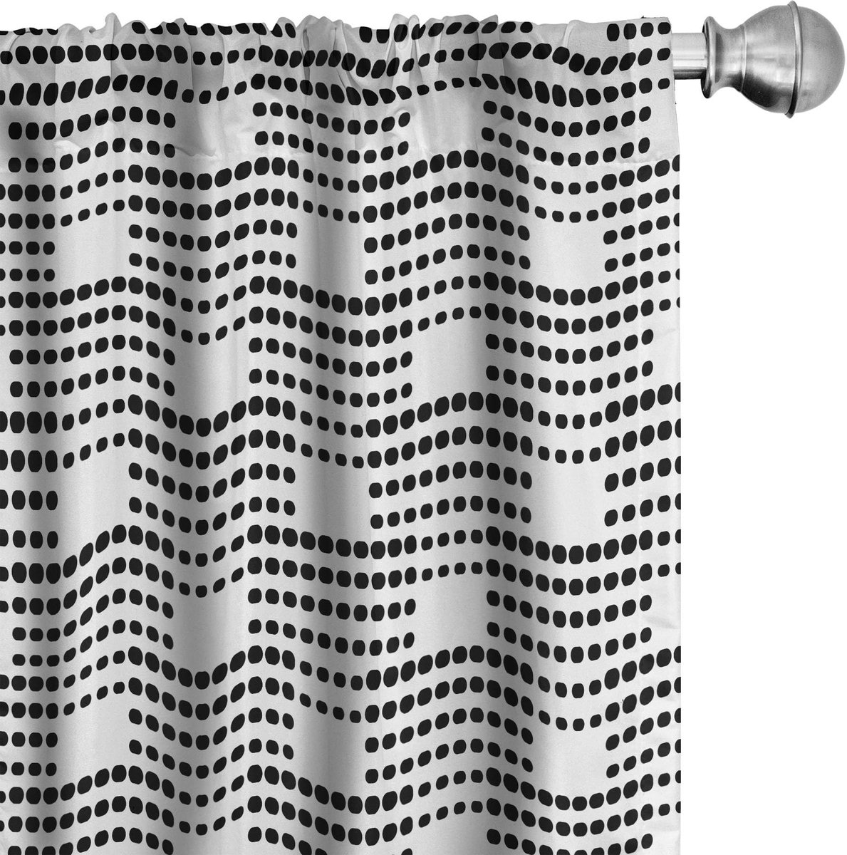 ABAKUHAUS Abstracte gordijnen – 2-delige set 150x225 cm – Microvezel, Digitaal bedrukt Charcoal Grijs Wit