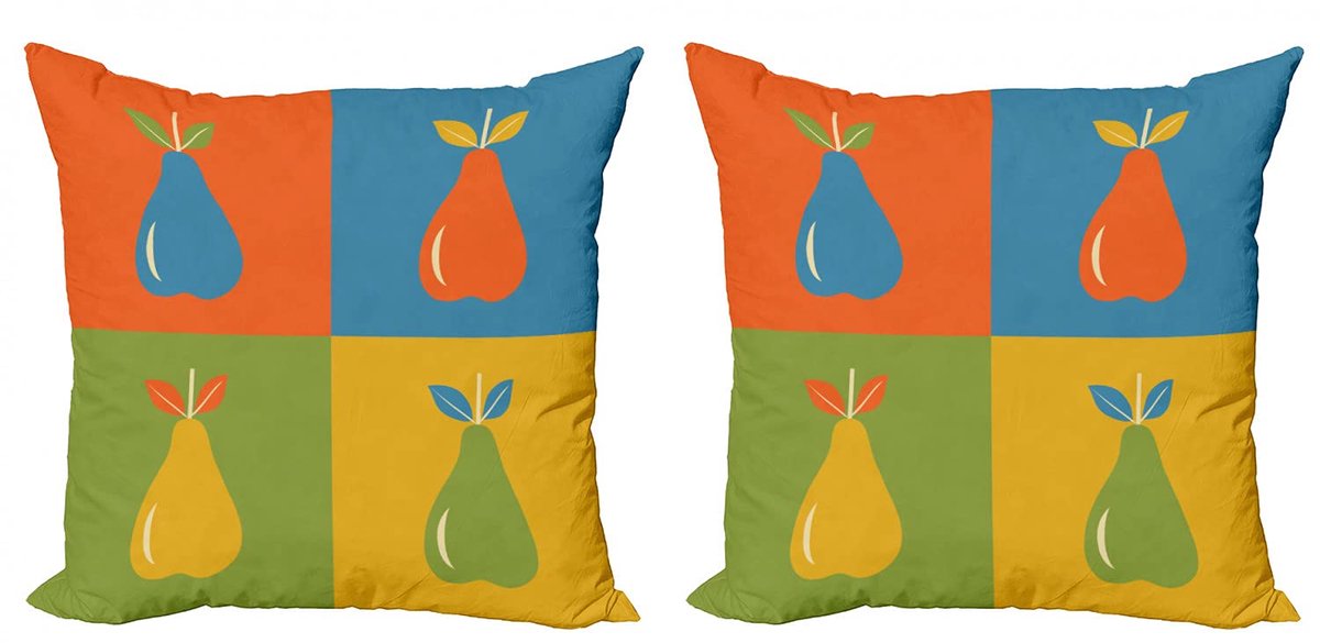 ABAKUHAUS Minimalistisch Kussenhoes – 2x 45x45 cm – Dubbelzijdig Digitaal Gedrukt – Multicolor Blauw