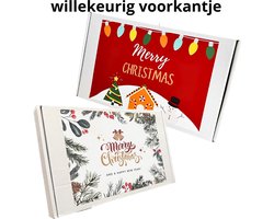 Kerstpakket 2025: Brievenbus Cadeau Kerst - Kleine kerstgeschenken - Kerstcadeau personeel - Kerstpakket goedkoop - Kerstkaart - Kerstsokken - Heidel Chocoladereep - Suikerwafels