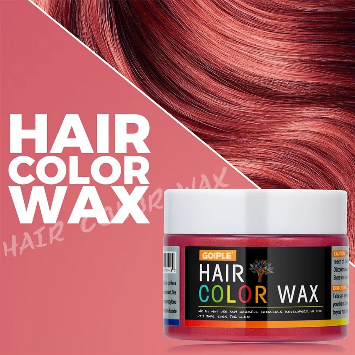AtrustTeam – Kleur Haar Wax- Haarwax-HaircolorWax – Direct natuurlijke haarkleur, Natuurlijke ingrediënten Wasbaar-Feest wax –Tijdelijke Haarkleur-Carnaval- Moderne look- Haarcrème-Natuurlijke product -Waterbasis –Kleur:Rood -Nieuw 2020