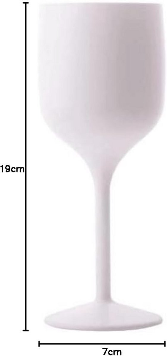 Set van 6 Witte Herbruikbare Wijnglazen (300 ml) - Vaatwasmachinebestendig