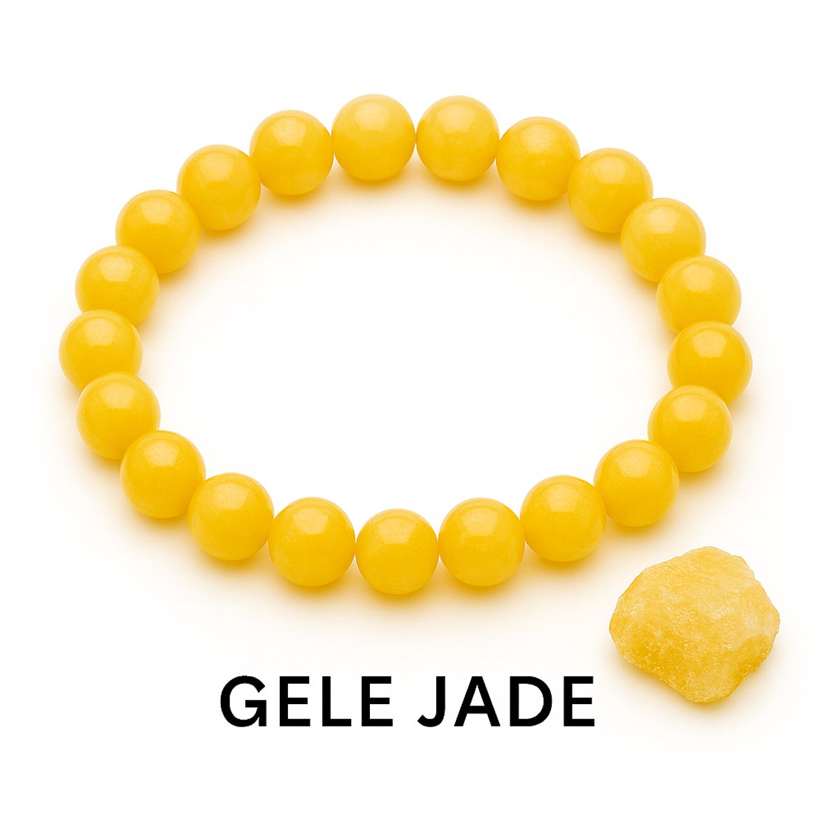 S4H Gele Mountain Jade Armband – 8 mm Edelstenen – 18 cm – Zelfvertrouwen, Kracht & Bescherming – Handgemaakt Spiritueel Sieraad – Stones for Health