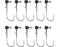 S&D | Loodvrije Jigheads / Shadheads Set 10 Stuks – 2.8 g – Carbonstaal Haken – Voor Snoek & Baars