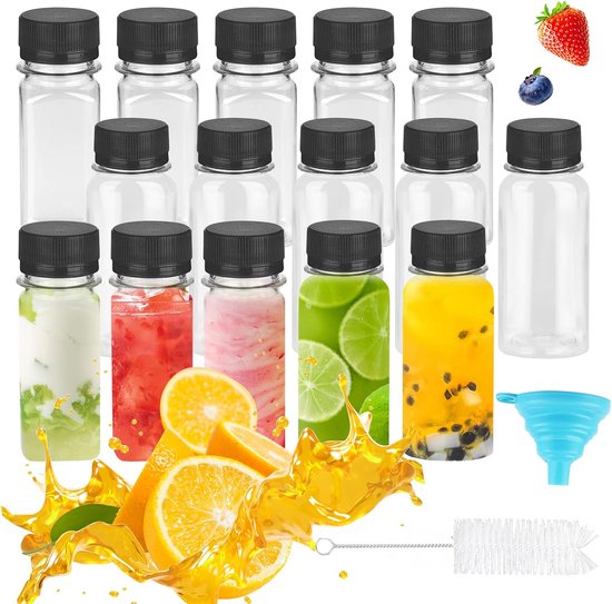 16-kleine-herbruikbare-sapflessen-60ml-transparante-plastic-flesjes