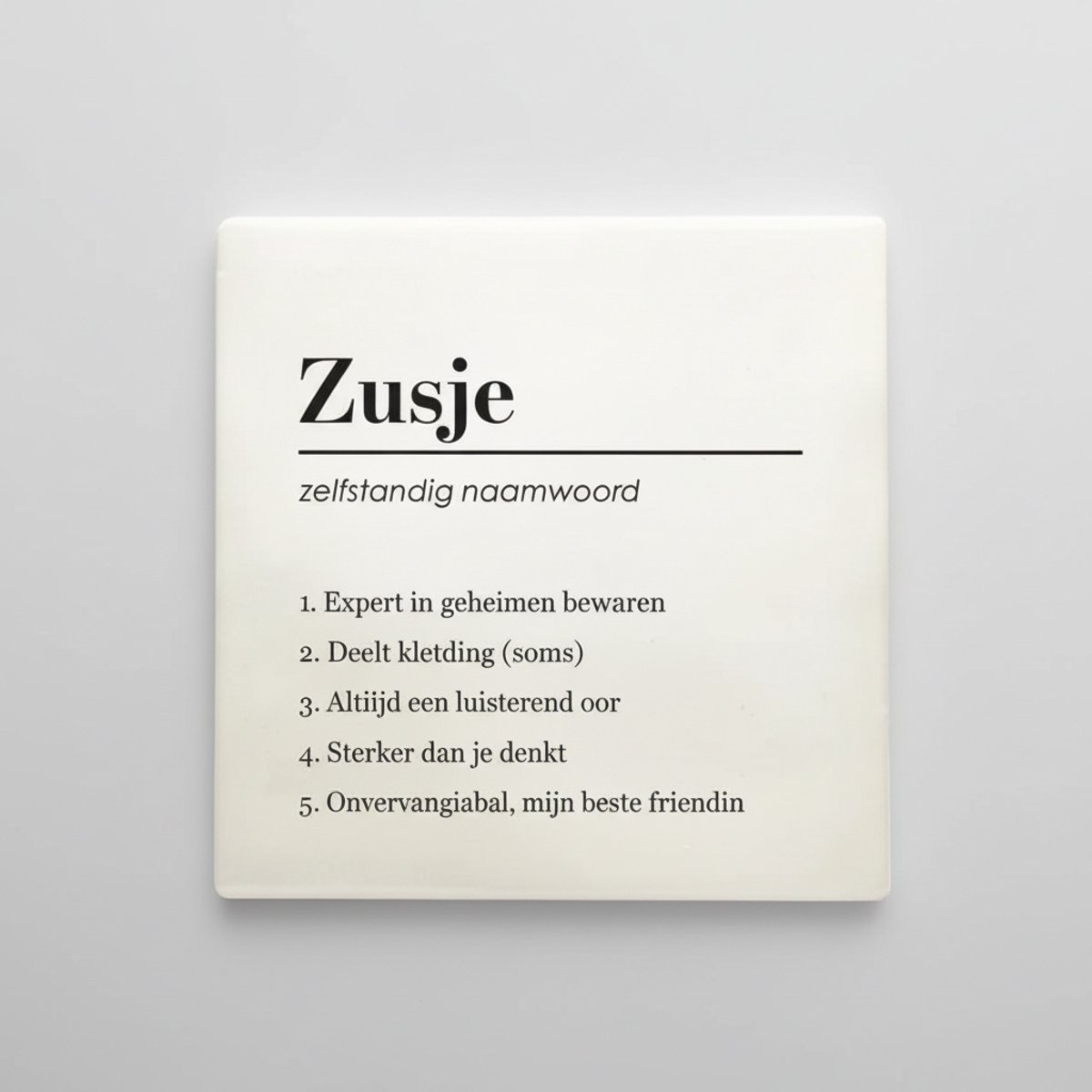 Nevolis Zusje Definitie Tegel – Lieve Familie Tekst Wanddecoratie – Keramische Tegel 15 × 15 cm Multi Color