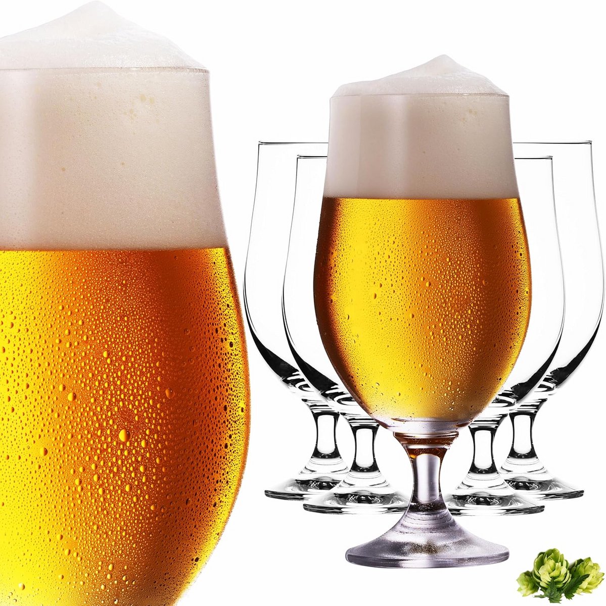 Set van 6 Pilsglazen 500 ml - Elegante Bierkelken Tulpglas van Kwaliteitsglas