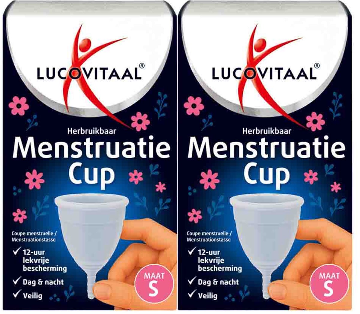 Lucovitaal Menstruatie Cup Maat S - 2 x - Voordeelverpakking