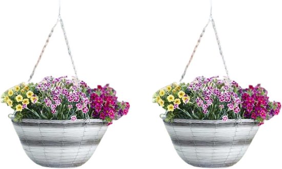 TINEASUR 3stuks Plant Pot Hanging Chain Verstevigde Ijzeren Hangende Mand Accessoires Voor Balkon Tuin Binnenhuis Stijlvolle Duurzame Pot Haak Zwart