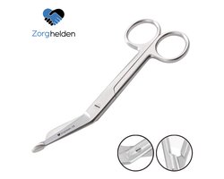 Zorghelden® Professionele verbandschaar - MDR Certificaat - Medische schaar - Verpleegkundige schaar - RVS - 14CM