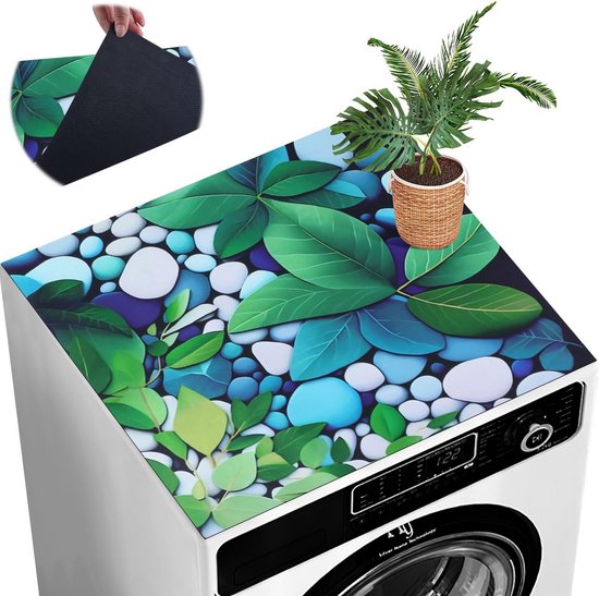 YEEBECA Antislip wasmachine-onderlegger, 60 x 60 cm, 2 stuks siliconen wasmachine-afdekking, voorkomt krassen op de bovenkant en heeft een uniek anti-slip patroon, druppelvrij
