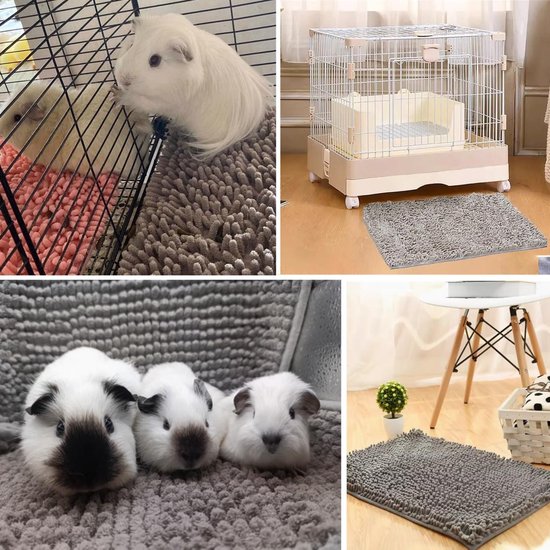 Cosensi - Onderlegger voor cavia's en konijnen - wasbaar - 60 x 40 cm - herbruikbaar - slaapmat - grijs — afbeelding 5