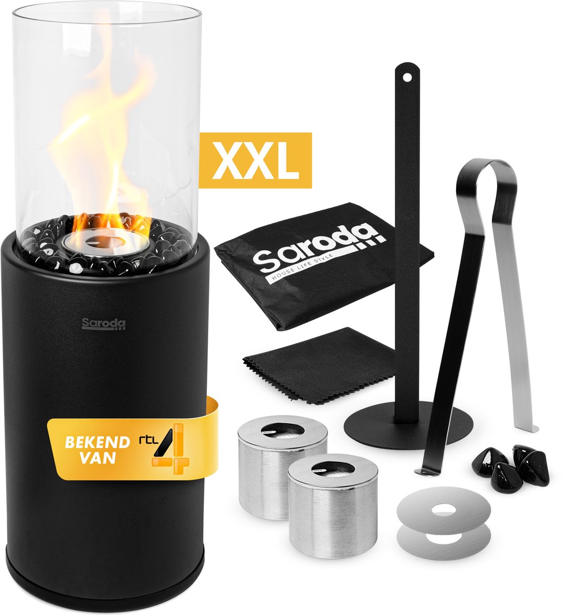 Bol.com Saroda Tafelhaard - 80CM - 8 uur brandtijd - Sfeerhaard - Binnen & Buiten - Bio-Ethanol - Bijverwarming aanbieding