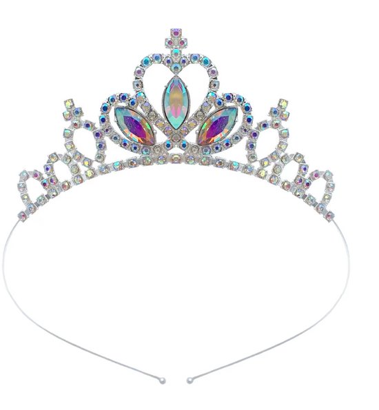 Prinsessen Tiara Zeemeermin Kleuren – Kinder Diadeem met Iriserende Steentjes - Feestaccessoires voor kinderen vanaf 3 jaar