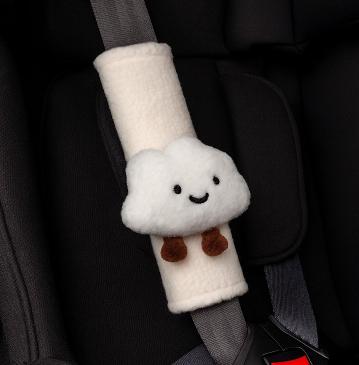Gordelhoes Wolkje - Gordelkussen - Gordelbescherming - Autogordel - Veilig onderweg - Met klittenband - Kind - Jongens - Meisjes
