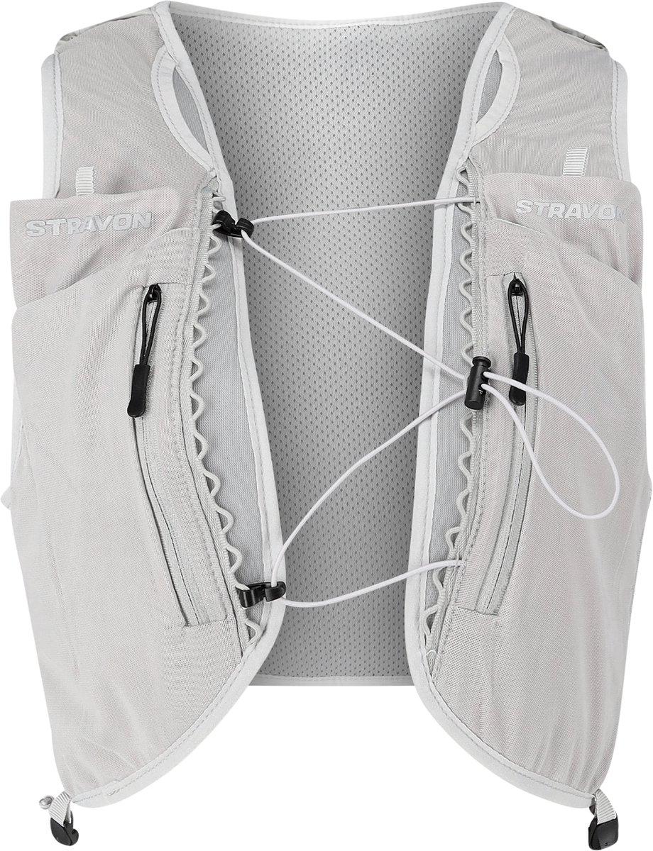Stravon Running Vest Trail - Hardloopvest - Hardloop - Vest - Rugzak - Reflecterend - Drinkhouder - Telefoonhouder - Exclusief Bidons - Grijs - L