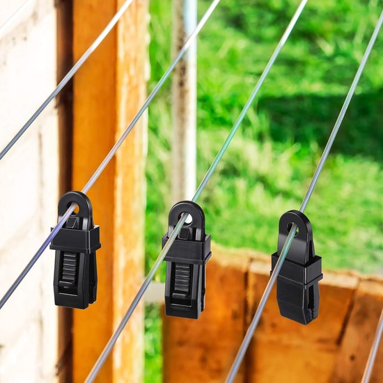 20 stuks - Tent klemmen - Dekzeilclips - Tentclip - tentclip luifelclip - campingluifelclip - krokodillenklemmen - dekzeilclip dekzeilclip - voor zwembaden, luifels, caravanluifels, autohoezen, buitententen, luifels en hoezen - 7.8*2.3 cm - zwart van Gadgy — afbeelding 3
