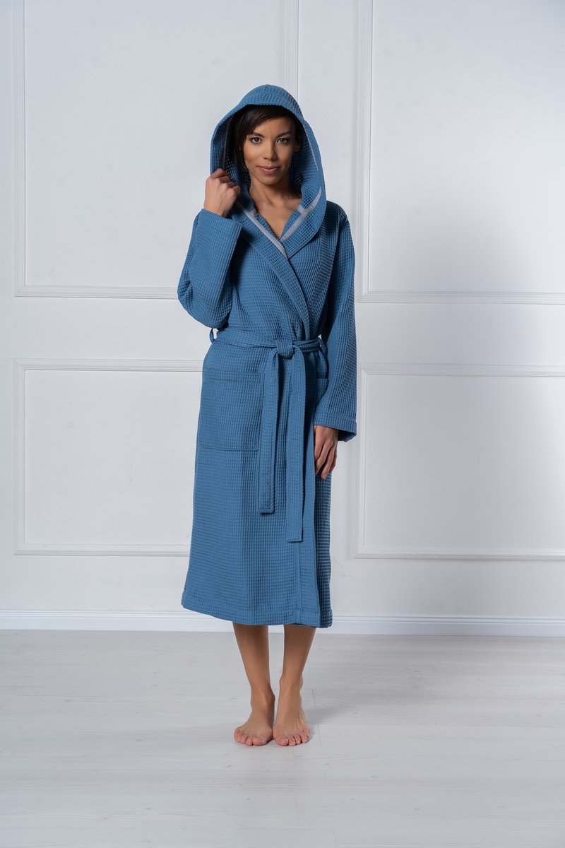 Belmanetti Badjas Dames Bamboe Kamerjas Bamboo Malta 1545/567 Captain's Blue 42 / XL